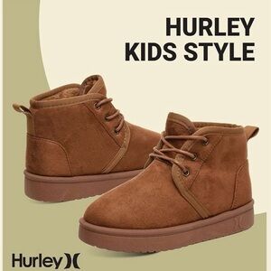 Hurley Tan Suede Kids Ankle winter Boots size 3 NEW